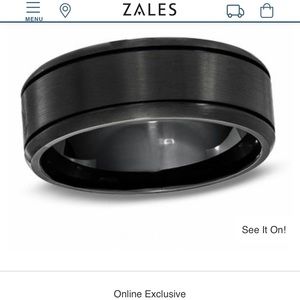 Men’s Black stainless steel wedding band